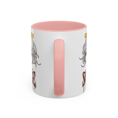 Caution, Savage White Accent Mug by cypherpunkgear.com