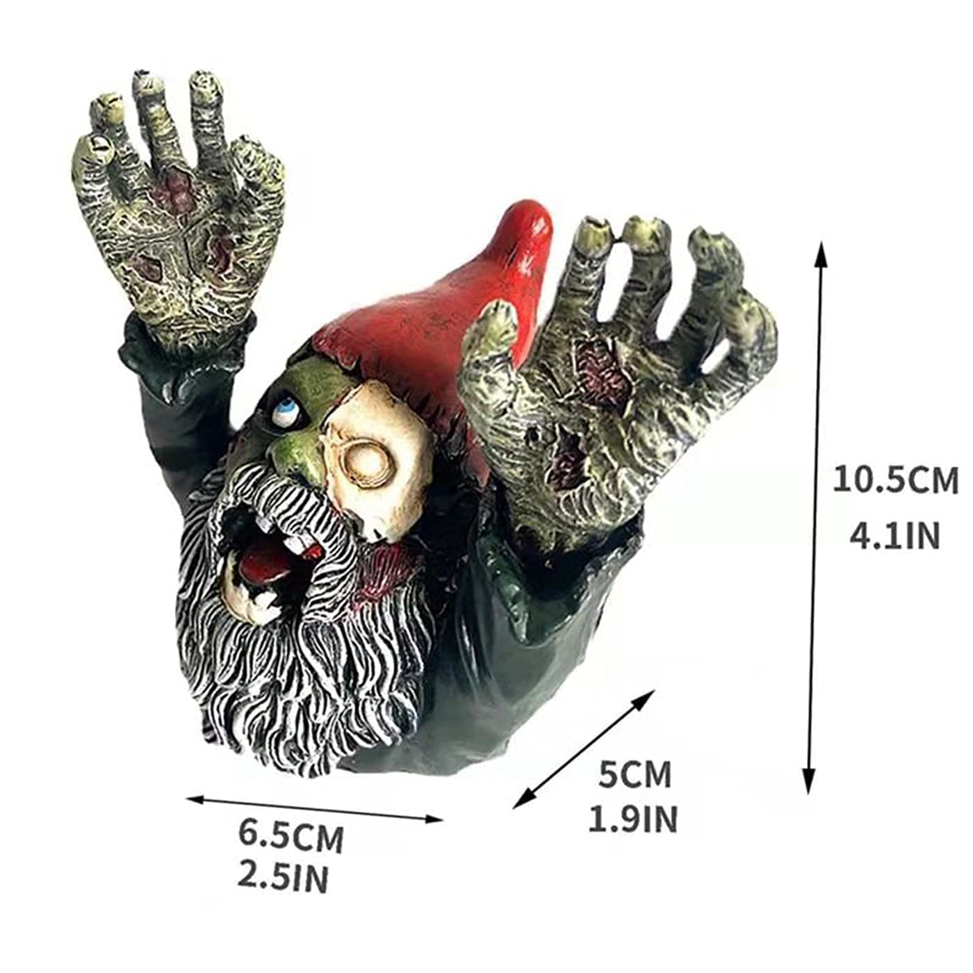 SDASF ZWFDC Resin Zombie Gnomes Garden Gnomes Garden Decor, for Garden Sculptures & Statues Outdoor Decorations for Patio Walking Dead Gnome Zombie Gnome- 4.13inch