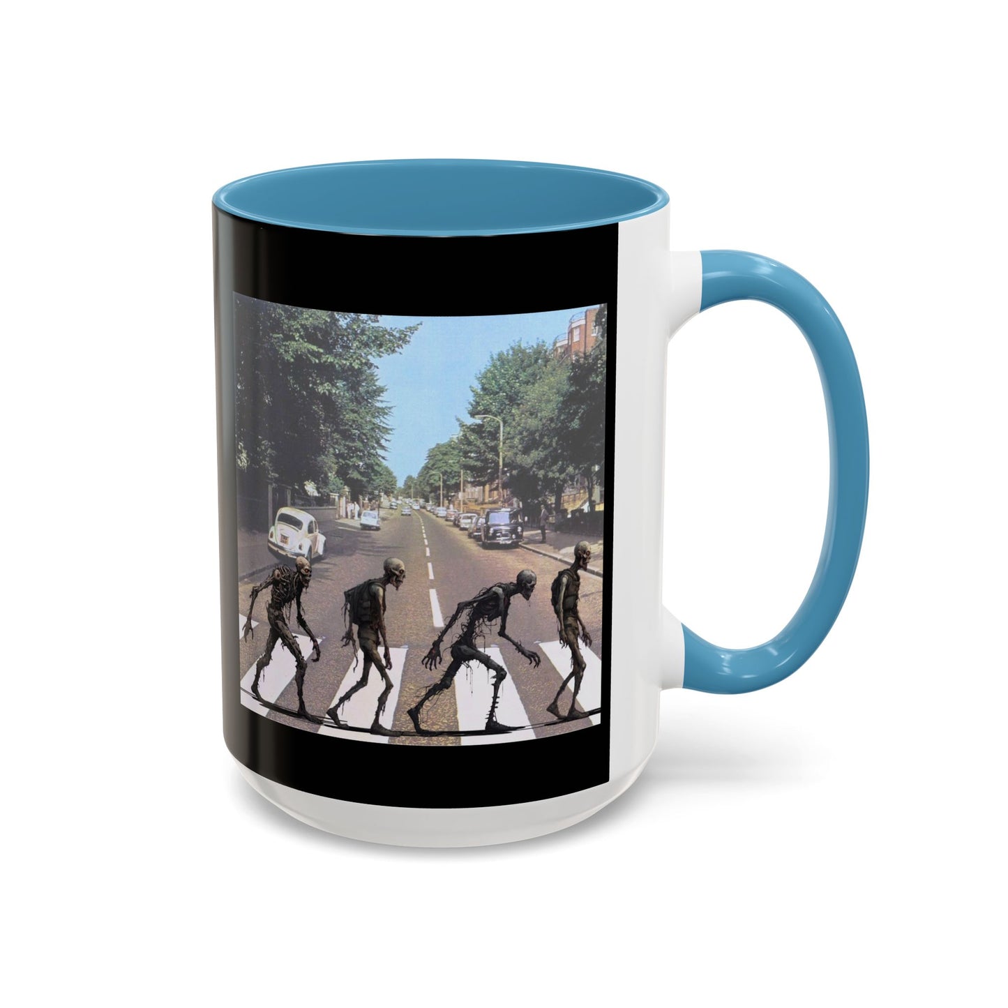 2-sided, Scabby Road Black Accent Mug by CreepyCrafts.boo