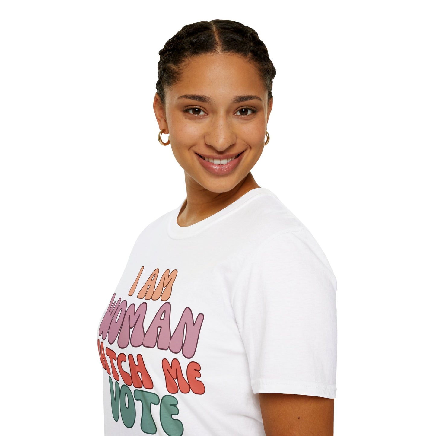 I Am Woman Watch Me Vote LTcolors Unisex T-Shirt by cypherpunkgear