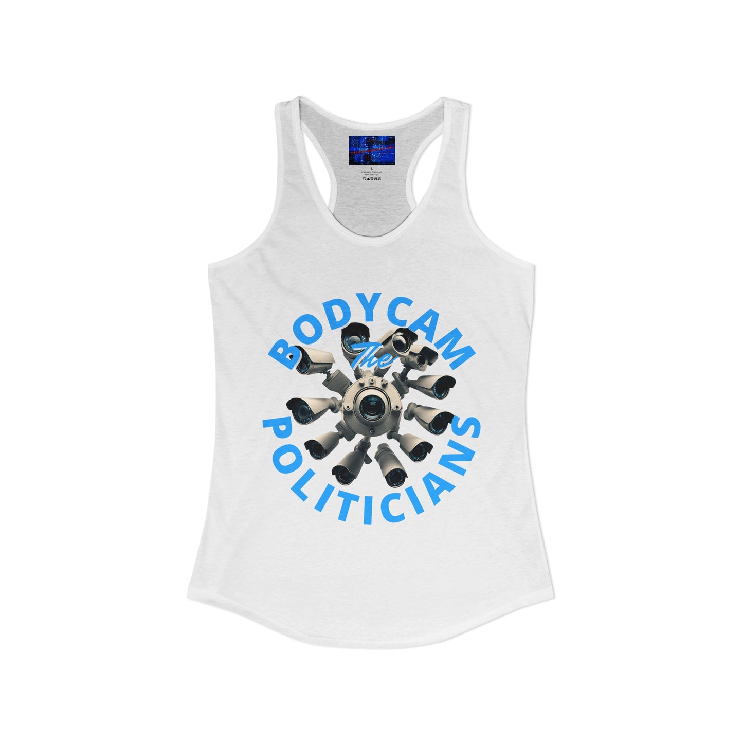 Bodycam the Politicians Cameras Women's Racerback Tank Top by cypherpunkgear.com
