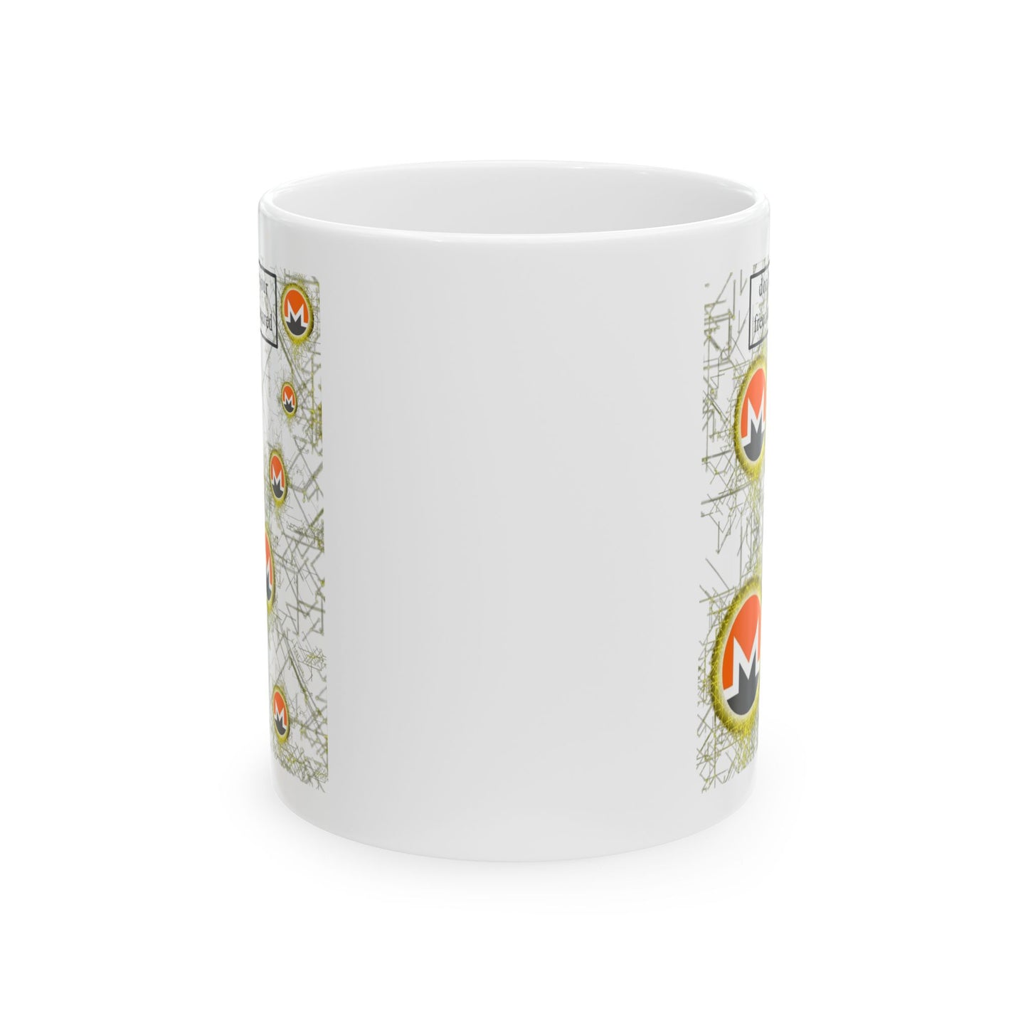 Monero (XMR) don't assume your freedoms are assured White Mug by cypherpunkgear.com