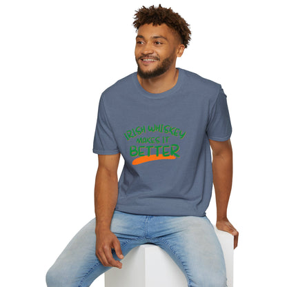 Irish Whiskey makes it better GNfont DKcolors Unisex T-Shirt by cypherpunkgear.com