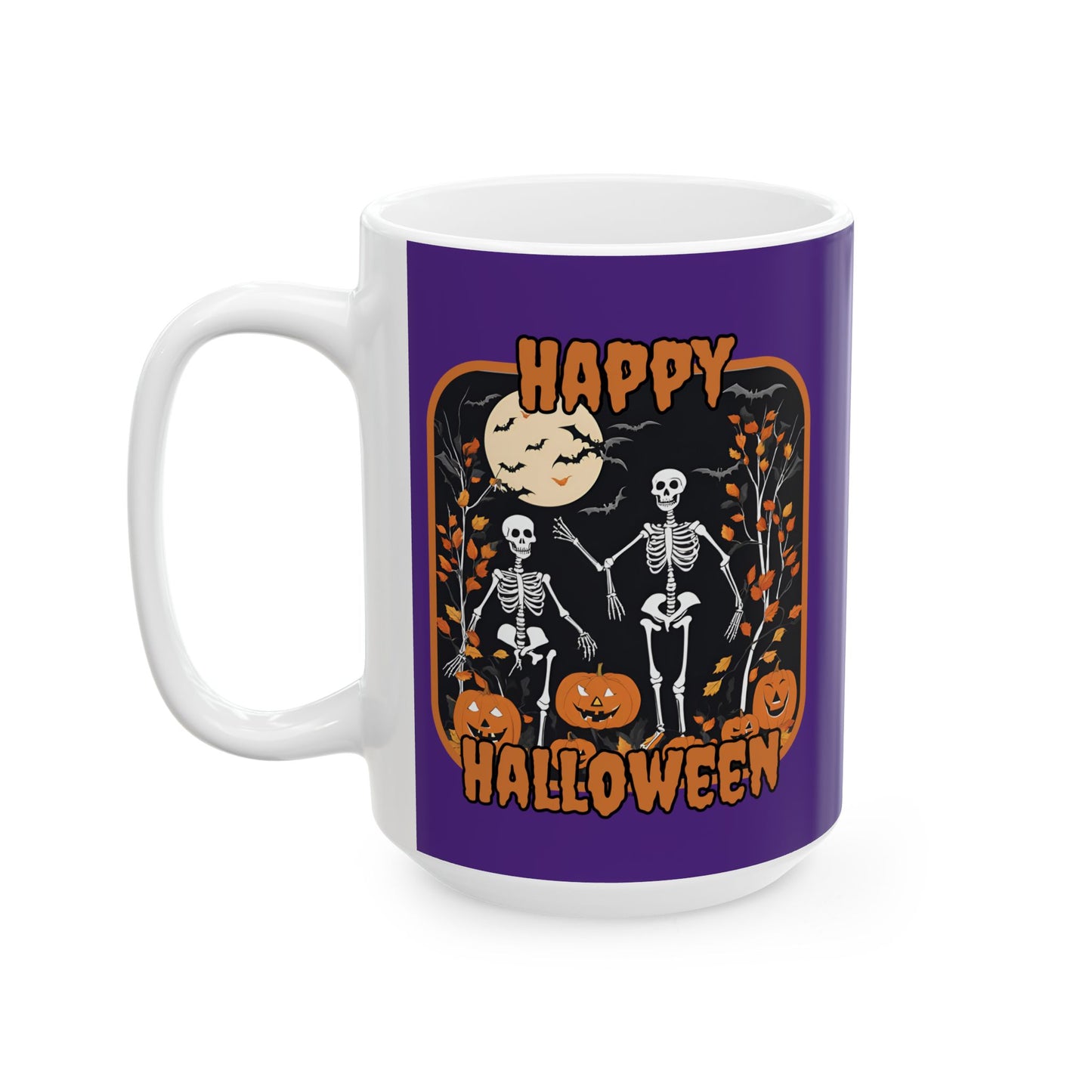 Spooktacular Skeletons of Halloween Purple Mug by cypherpunkgear