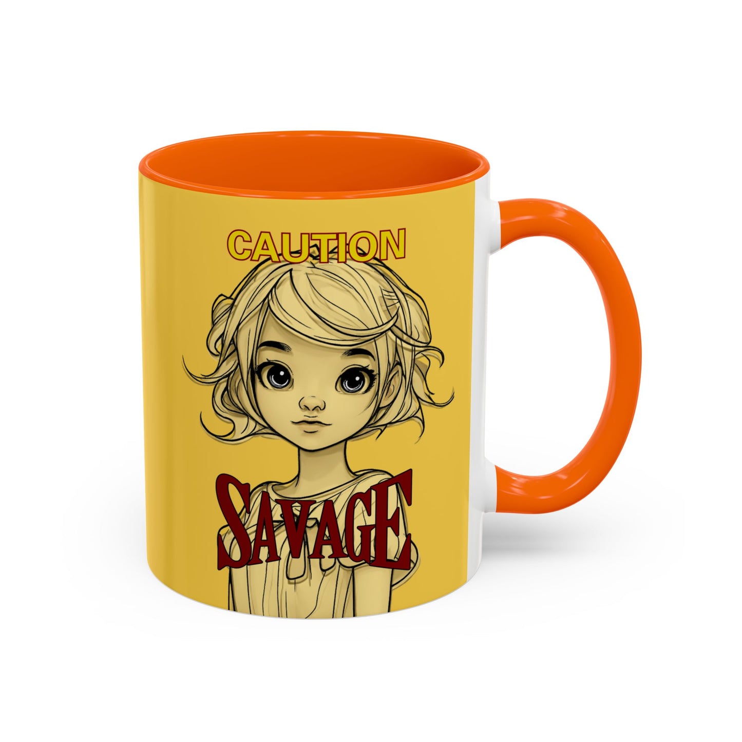 Caution, Savage Yellow Accent Mug by cypherpunkgear.com