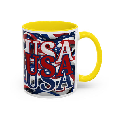 USA Red font Center Patriot Accent Mug by cypherpunkgear.com