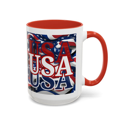 USA White font Center Patriot Accent Mug by cypherpunkgear.com