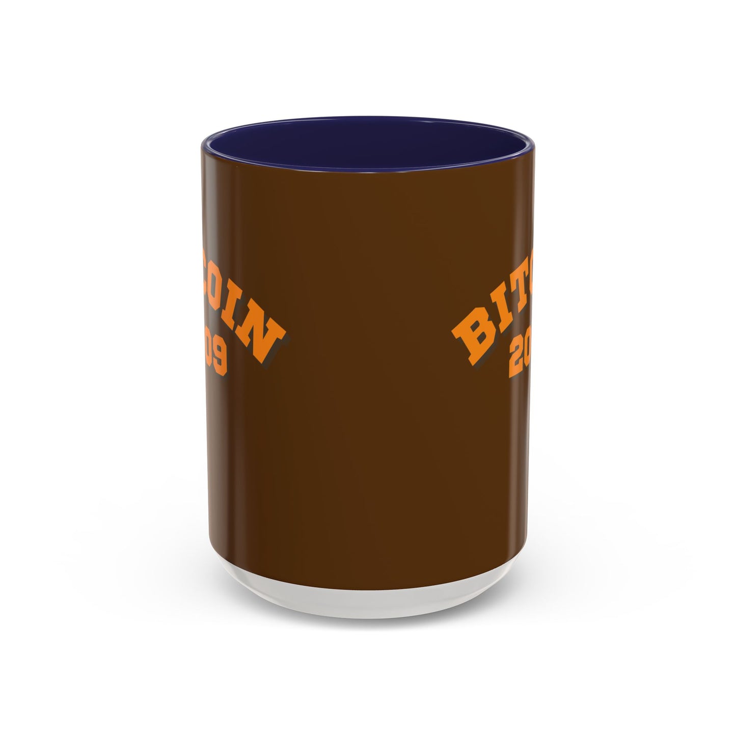Bitcoin 2009 Brown Accent Mug by cypherpunkgear.com