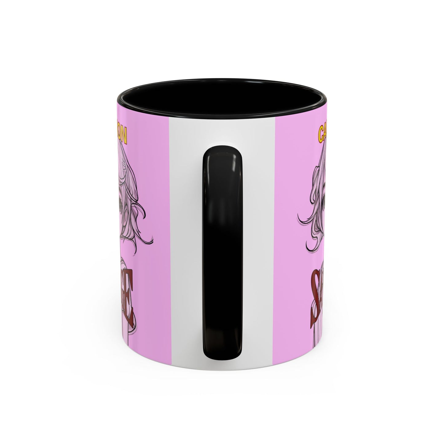 Caution, Savage Pink Accent Mug by cypherpunkgear.com