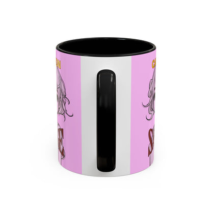 Caution, Savage Pink Accent Mug by cypherpunkgear.com
