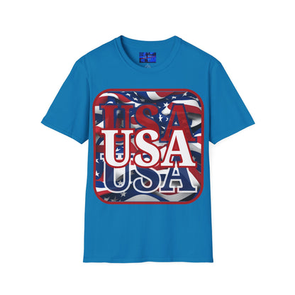 Red WHITE and Blue USA Patriot Dark colors Unisex T-Shirt by cypherpunkgear.com