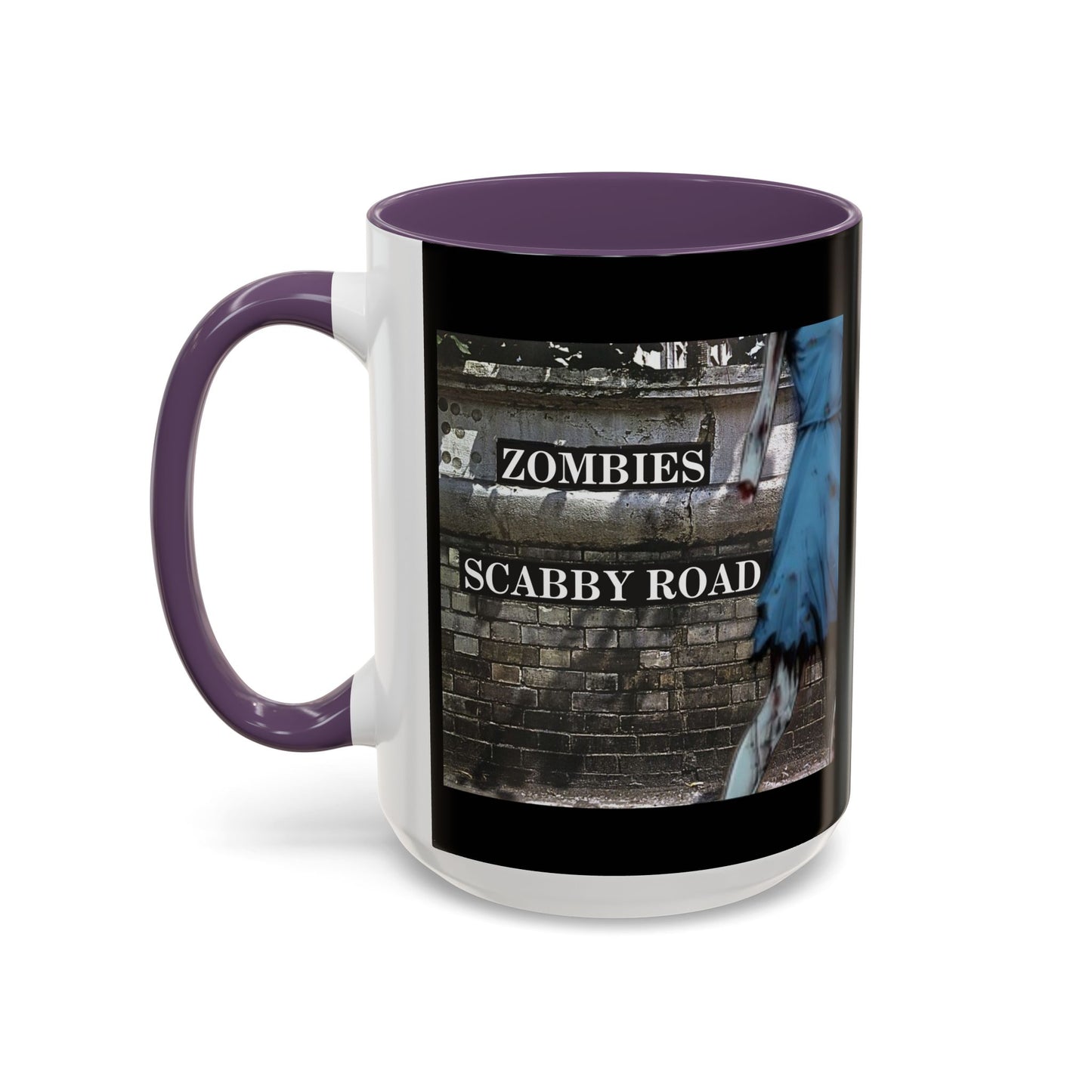2-sided, Scabby Road Black Accent Mug by CreepyCrafts.boo