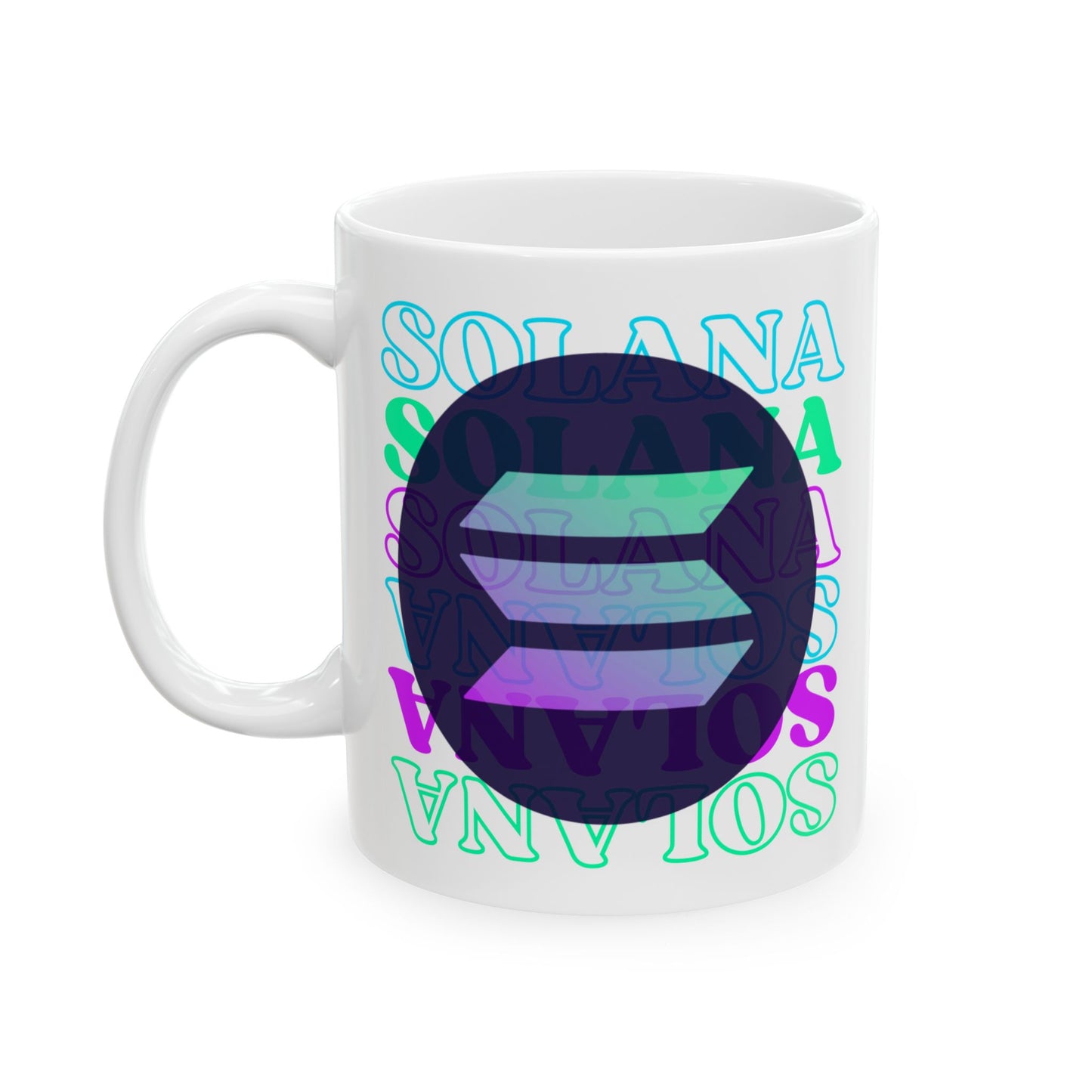 Solana, Solana, Solana (SOL) White Mug by cypherpunkgear.com