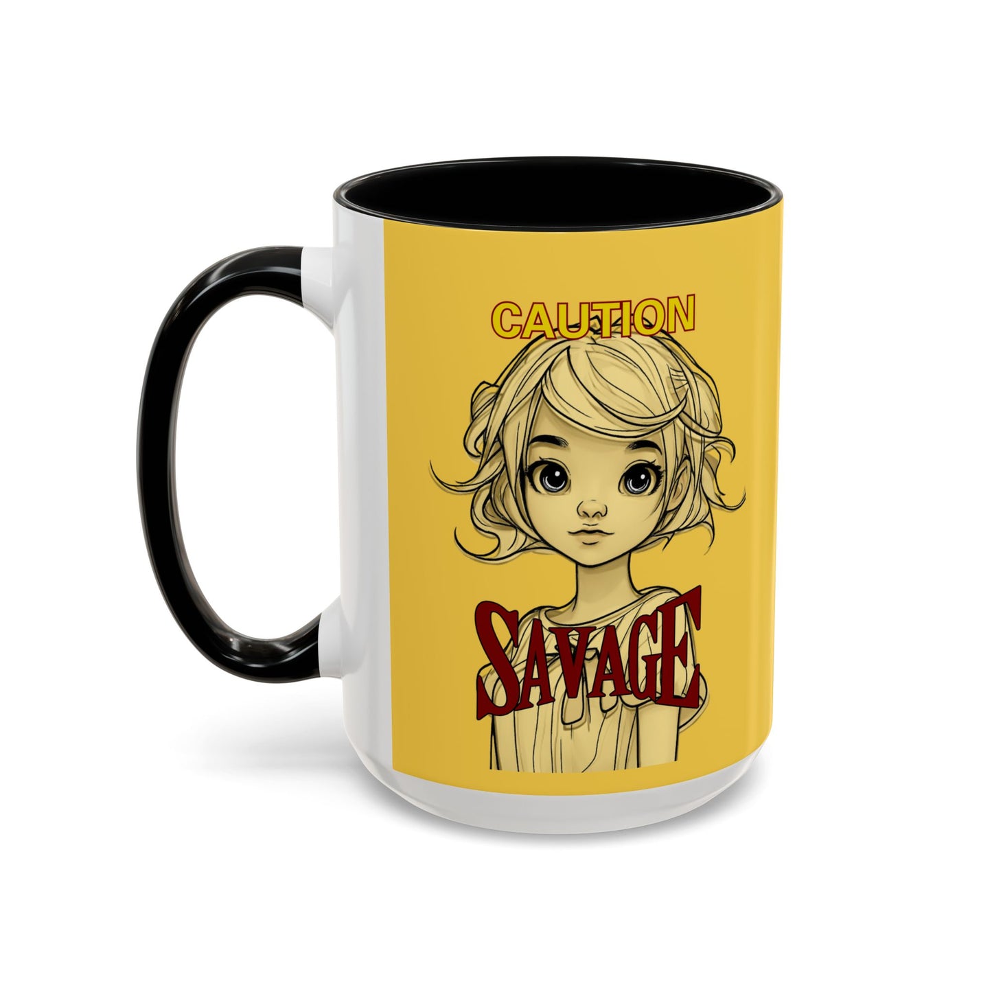 Caution, Savage Yellow Accent Mug by cypherpunkgear.com