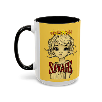 Caution, Savage Yellow Accent Mug by cypherpunkgear.com