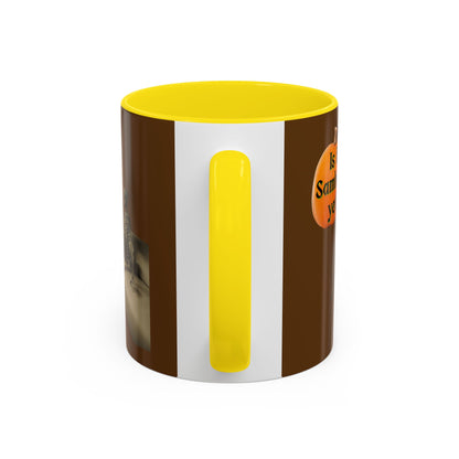 Is it Samhain yet? Skeleton's Pumpkin Brown Accent Mug by CreepyCrafts.boo