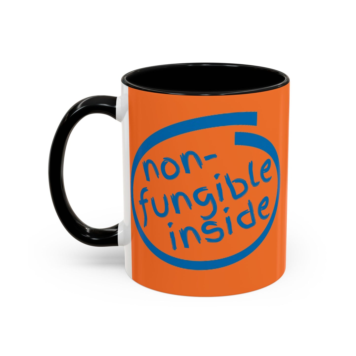 Non-Fungible Inside Orange Accent Mug by cypherpunkgear.com