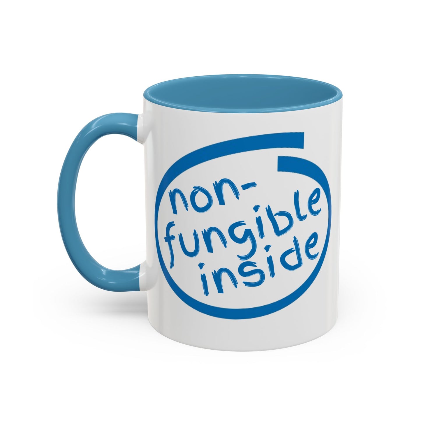 Non-Fungible Inside White Accent Mug by cypherpunkgear.com