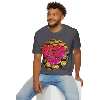 Bitcoin is My Valentine Dark colors Unisex T-Shirt by cypherpunkgear.com
