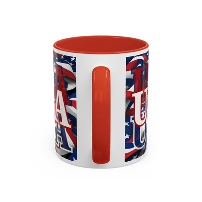 USA White font Center Patriot Accent Mug by cypherpunkgear.com