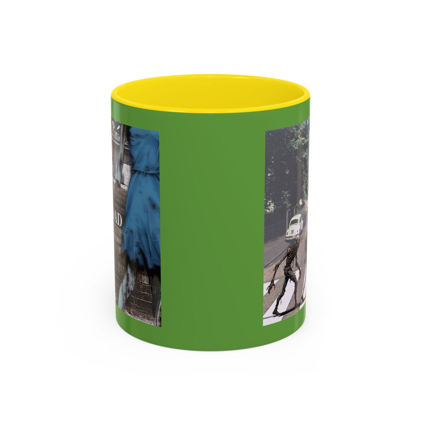 2-sided, Scabby Road Green Accent Mug by CreepyCrafts.boo