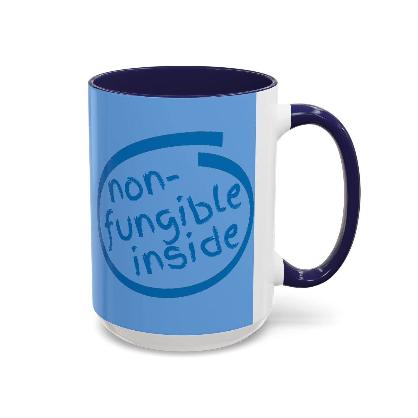 Non-Fungible Inside Light Blue Accent Mug by cypherpunkgear.com
