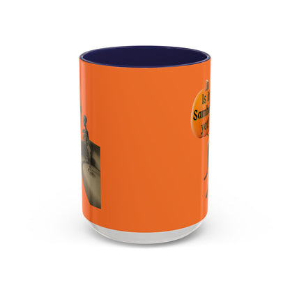 Is it Samhain yet? Skeleton's Pumpkin Orange Accent Mug by CreepyCrafts.boo