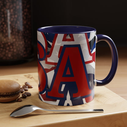 USA! USA! USA RDfont Patriot Accent Mug by cypherpunkgear