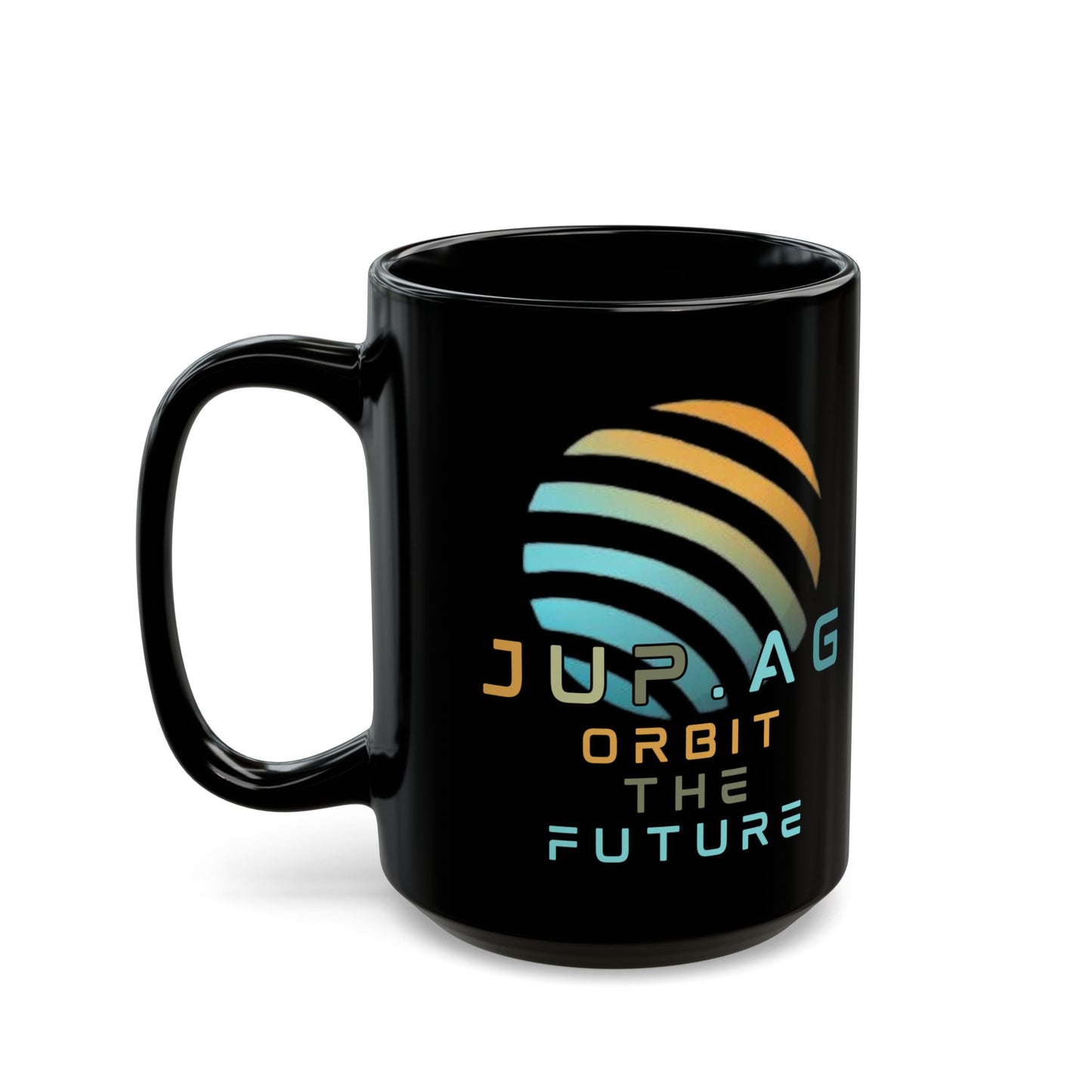Jupiter (JUP) Orbit the Future Black Mug by cypherpunkgear.com