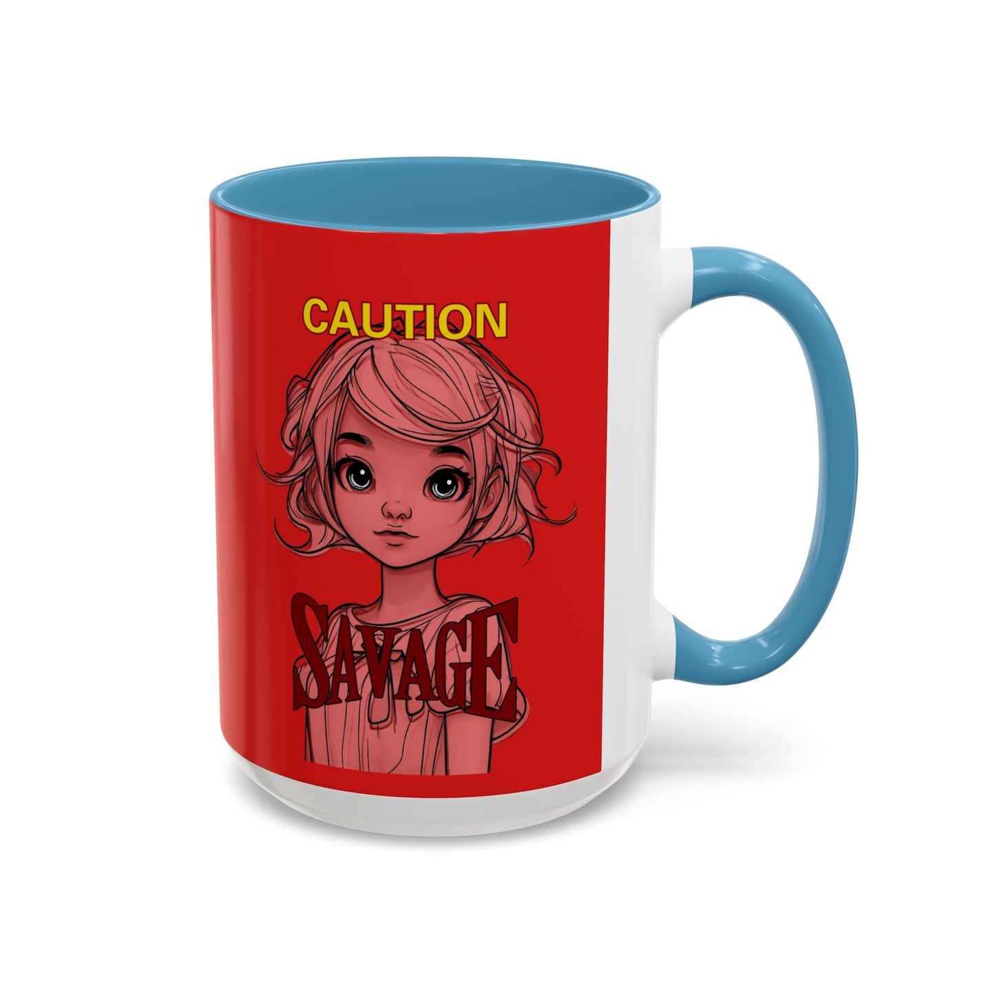 Caution, Savage Red Accent Mug by cypherpunkgear.com