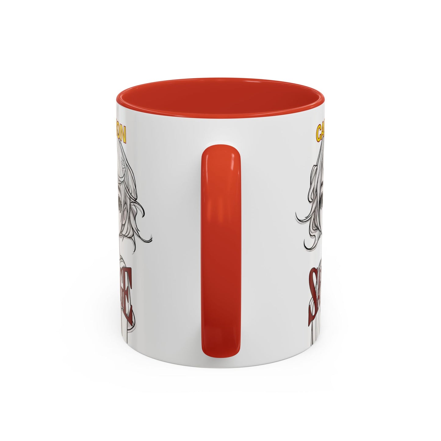 Caution, Savage White Accent Mug by cypherpunkgear.com