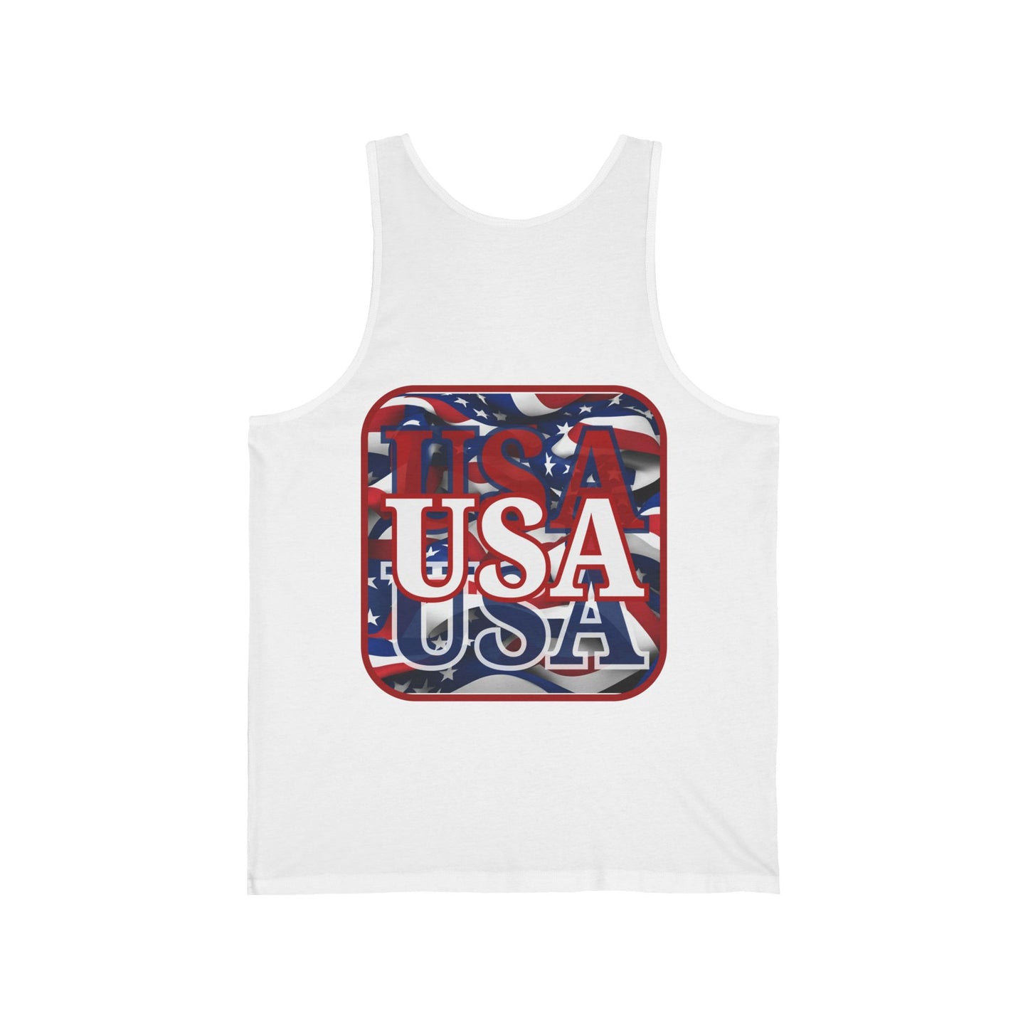 2-sided Red WHITE and Blue USA Patriot Unisex Jersey Tank Top by cypherpunkgear