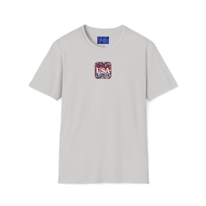 2-sided Red WHITE and Blue USA Patriot Light colors Unisex T-Shirt by cypherpunkgear.com