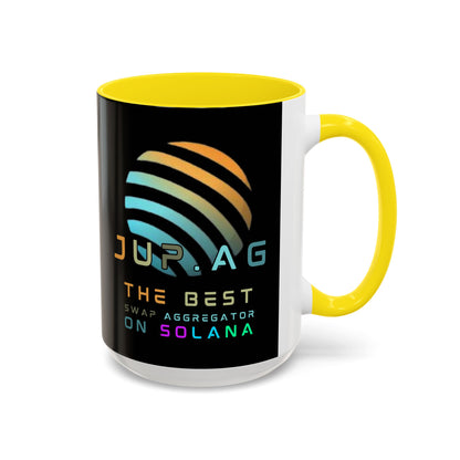 Jupiter (JUP) the best aggregator on Solana Black Accent Mug by cypherpunkgear.com