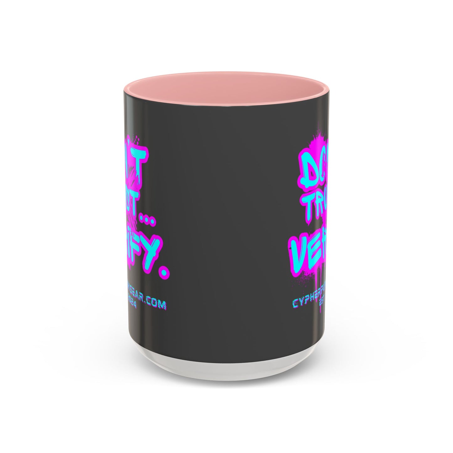 Don't Trust...Verify. Grey Accent Mug by cypherpunkgear.com