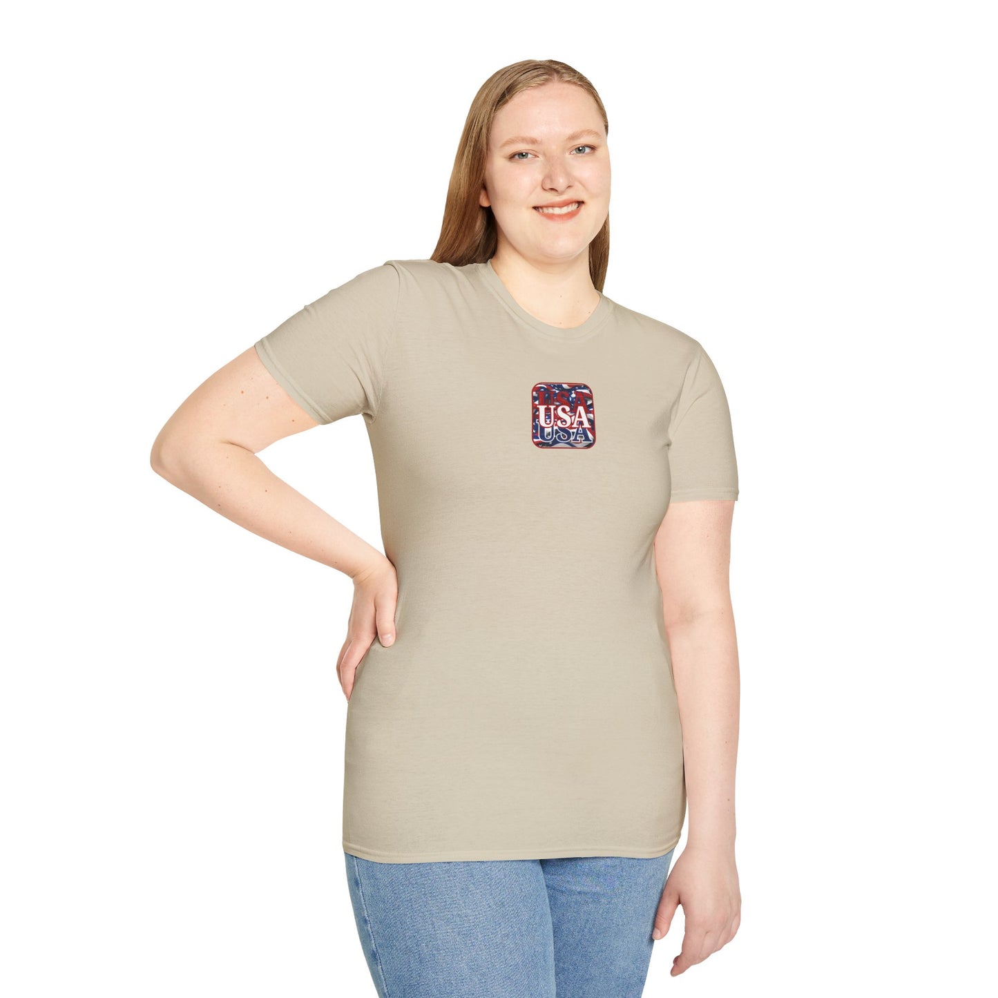 2-sided Red WHITE and Blue USA Patriot Light colors Unisex T-Shirt by cypherpunkgear.com