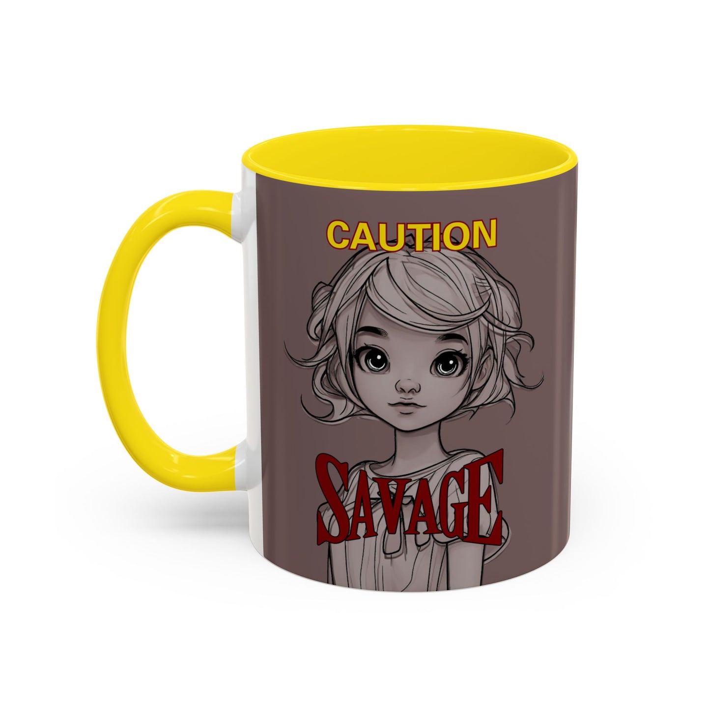 Caution, Savage Grey Accent Mug by cypherpunkgear.com