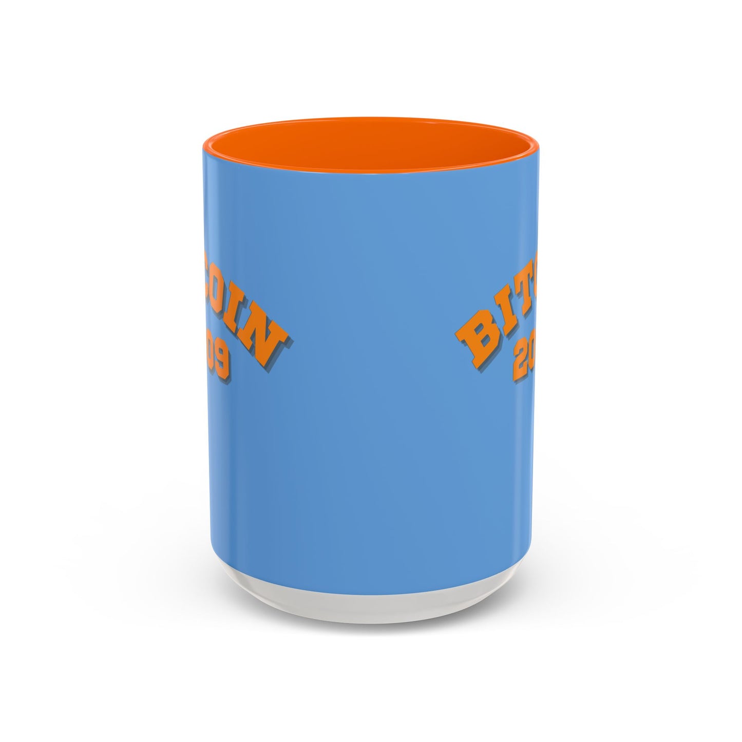 Bitcoin 2009 Light Blue Accent Mug by cypherpunkgear.com