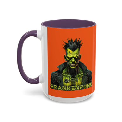 Frankenpunk Orange Accent Mug by CreepyCrafts.boo