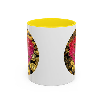Bitcoin is My Valentine White Accent Mug by cypherpunkgear.com