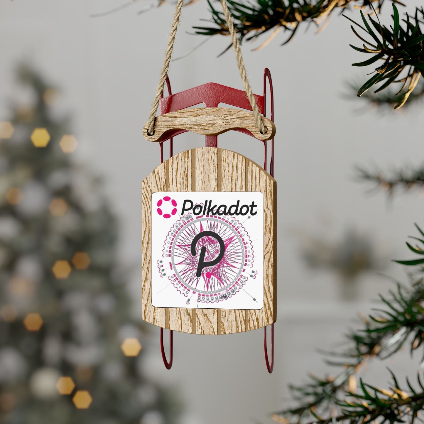 Polkadot (DOT) White BG Sled Ornament by cypherpunkgear