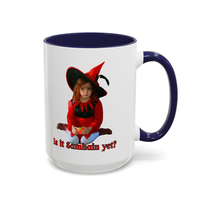 Is it Samhain yet? White Accent Mug by CreepyCrafts.boo
