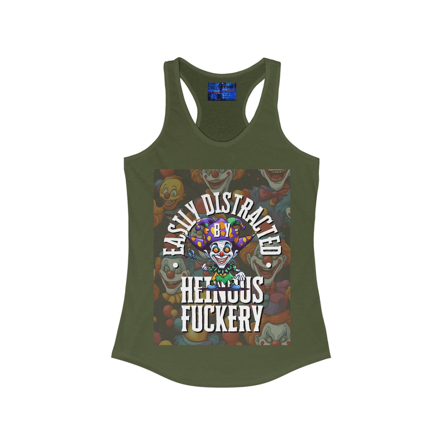 Easily Distracted by Heinous Fuckery Little Jincs Women's Racerback Tank Top by cypherpunkgear.com