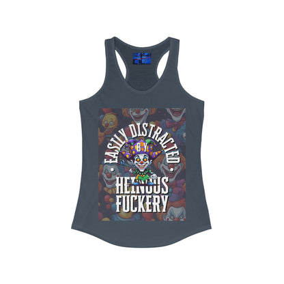 Easily Distracted by Heinous Fuckery Little Jincs Women's Racerback Tank Top by cypherpunkgear.com