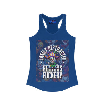 Easily Distracted by Heinous Fuckery Little Jincs Women's Racerback Tank Top by cypherpunkgear.com