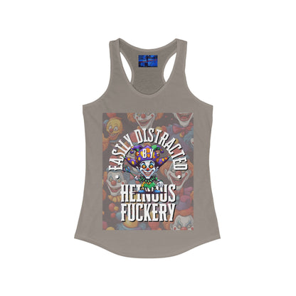 Easily Distracted by Heinous Fuckery Little Jincs Women's Racerback Tank Top by cypherpunkgear.com