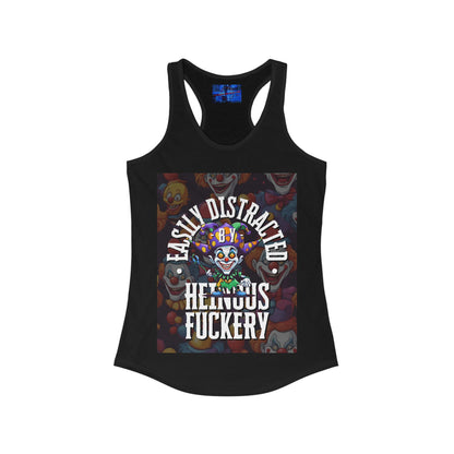 Easily Distracted by Heinous Fuckery Little Jincs Women's Racerback Tank Top by cypherpunkgear.com