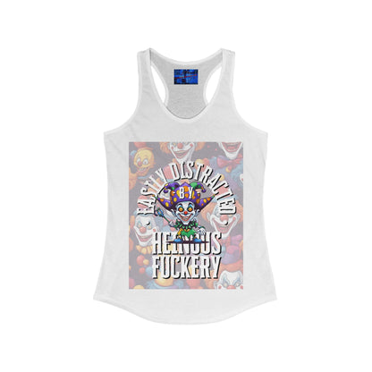 Easily Distracted by Heinous Fuckery Little Jincs Women's Racerback Tank Top by cypherpunkgear.com