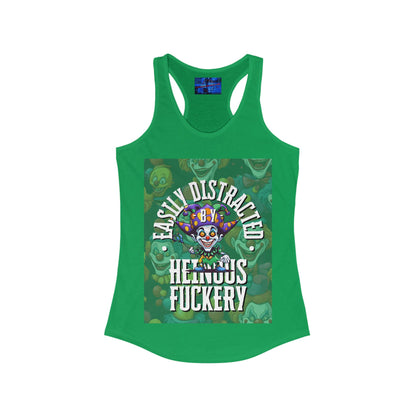Easily Distracted by Heinous Fuckery Little Jincs Women's Racerback Tank Top by cypherpunkgear.com