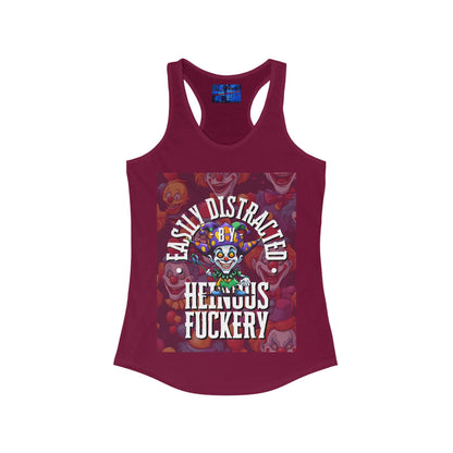 Easily Distracted by Heinous Fuckery Little Jincs Women's Racerback Tank Top by cypherpunkgear.com